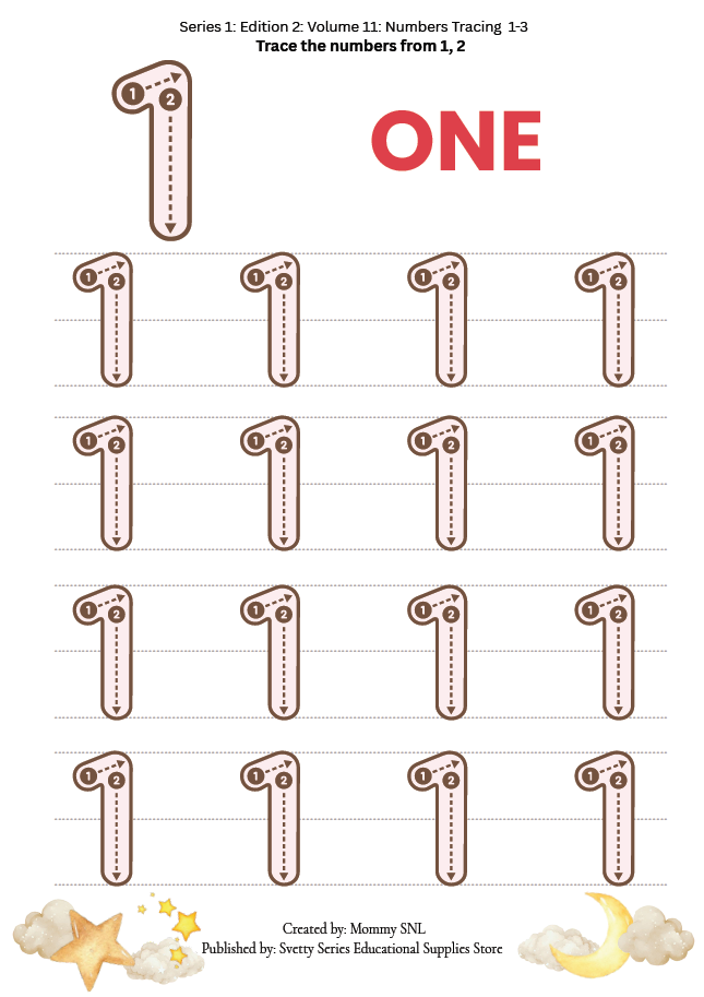 FREE Number Tracing Worksheets 1, 2, 3
