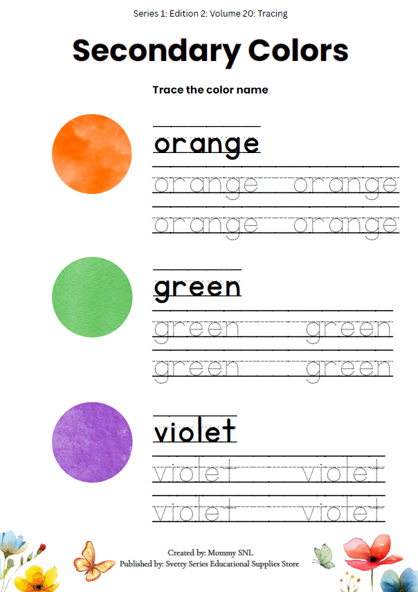 Colors, Shapes & Basic Math Worksheets + Stickers