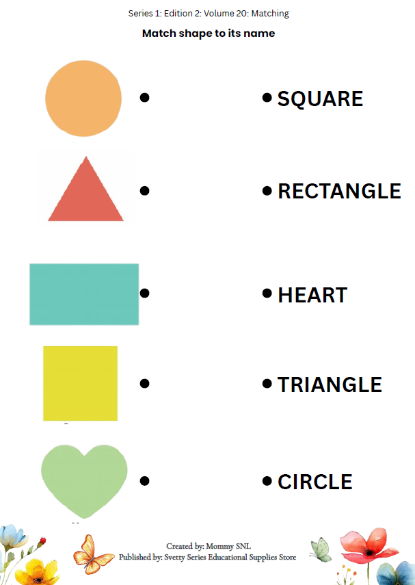 Colors, Shapes & Basic Math Worksheets + Stickers
