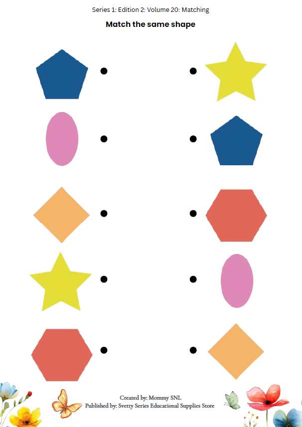 Colors, Shapes & Basic Math Worksheets + Stickers