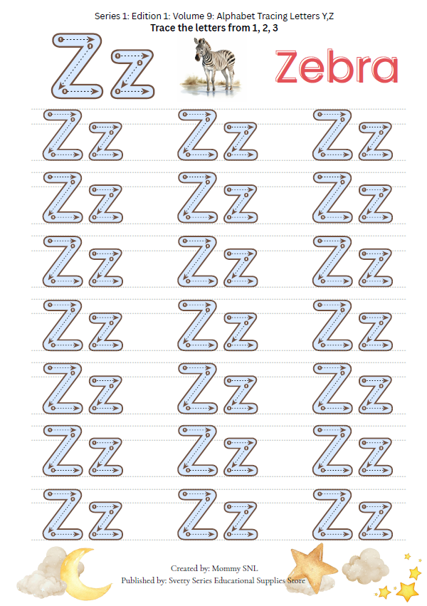 Letter Tracing Worksheets - Uppercase and Lowercase (A-Z)