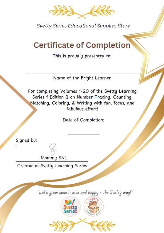 Certificate of Completion for Volumes 11-20