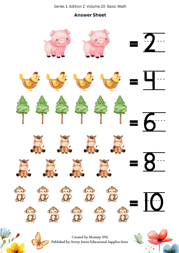 Colors, Shapes & Basic Math Worksheets + Stickers