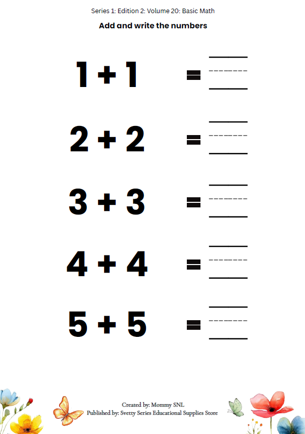 Colors, Shapes & Basic Math Worksheets + Stickers