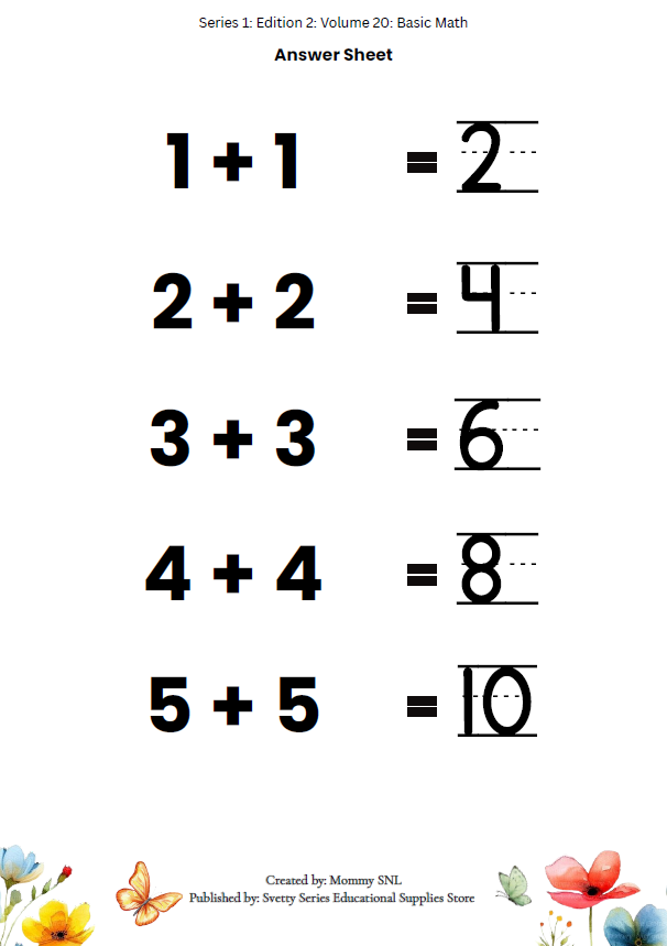 Colors, Shapes & Basic Math Worksheets + Stickers